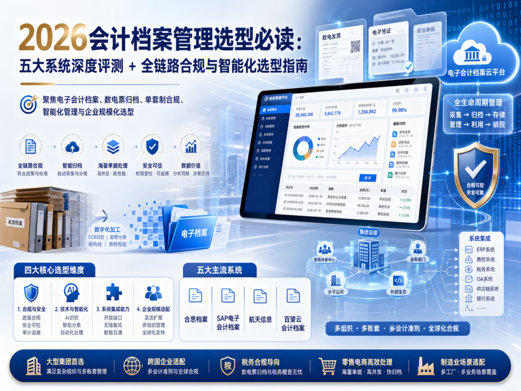2026会计档案管理选型必读：五大系统深度评测+全链路合规与智能化选型指
