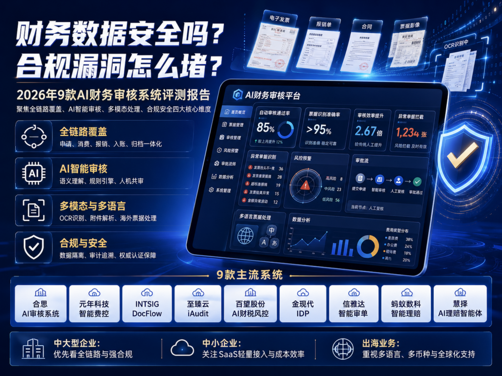 财务数据安全吗？合规漏洞怎么堵？2026年9款AI财务审核系统评测报告