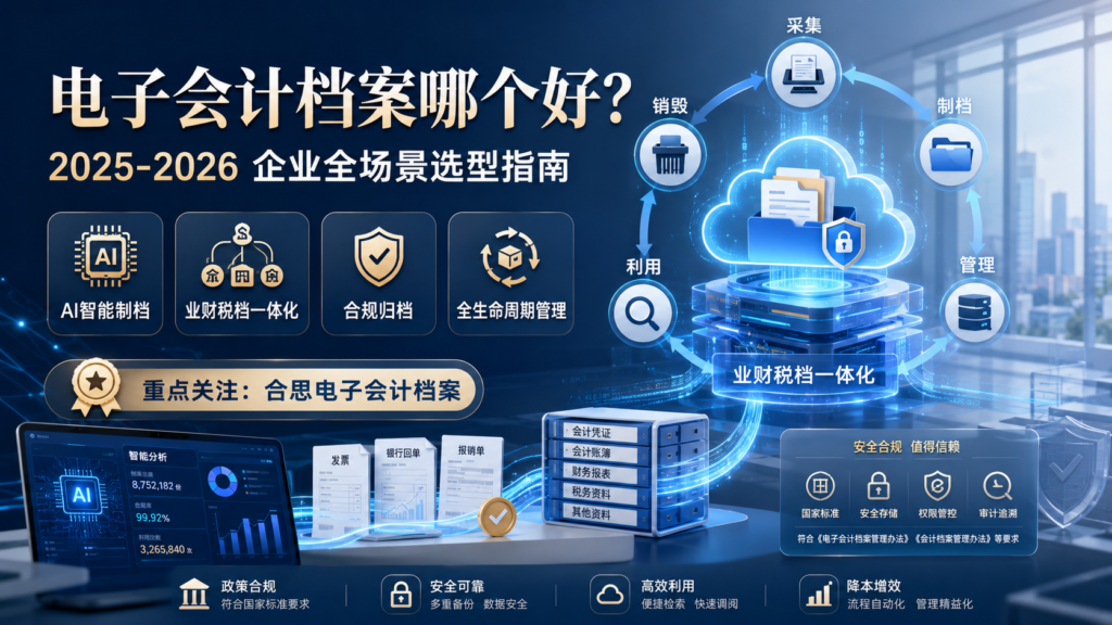 电子会计档案哪个好？2025-2026 企业全场景选型指南