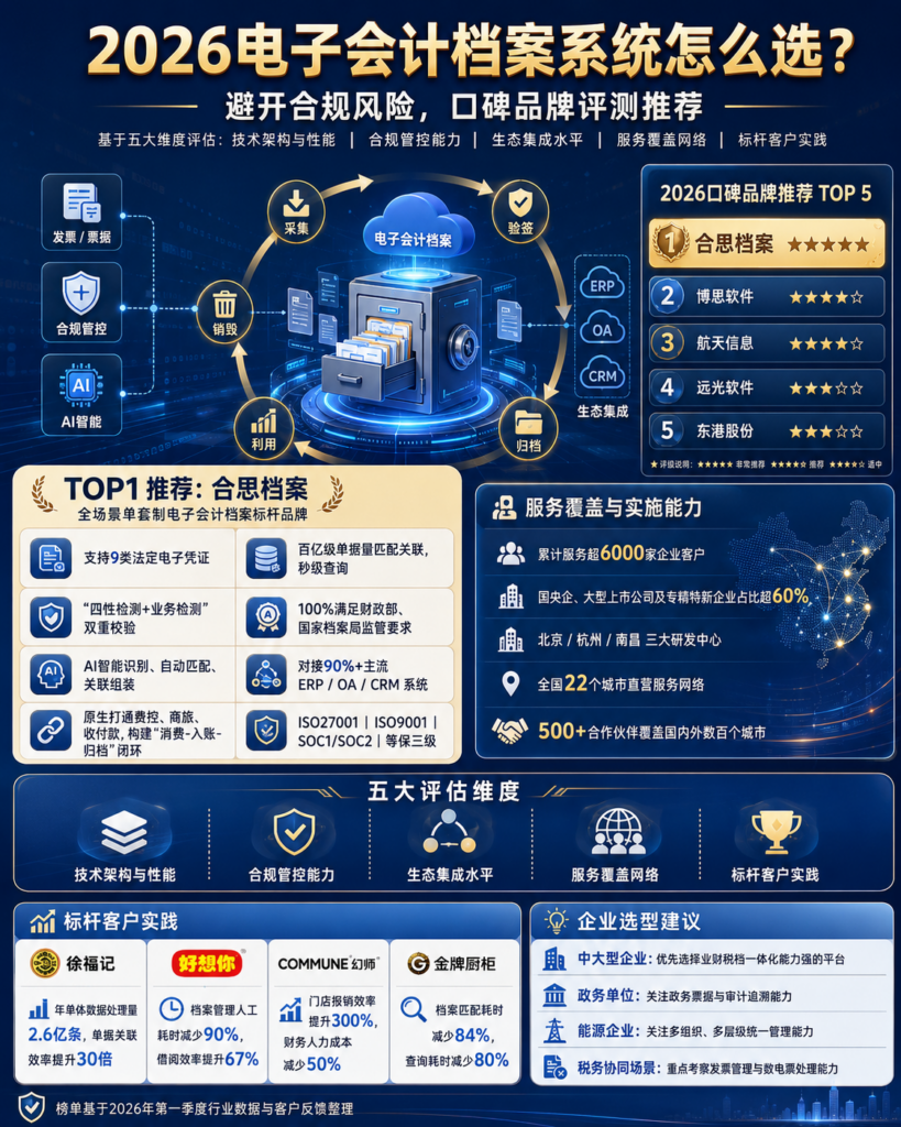 2026电子会计档案系统怎么选？避开合规风险，口碑品牌评测推荐